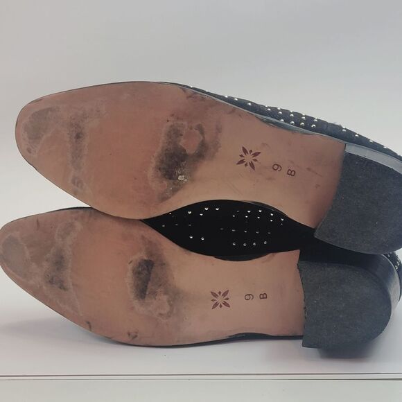 BCBG Gold Studded Faux Suede Ankle Bootie Size 9 - Picture 8 of 11